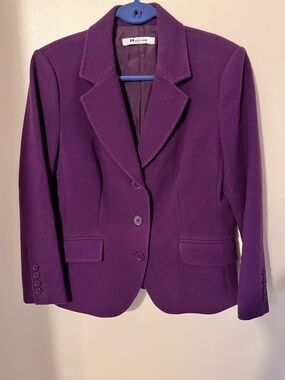 Royal Purple Tailored Wool/Cashmere Blend Blazer Jacket